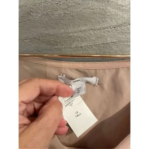 Gap, NWT women’s 12 tall faux tan wrap dress silk look - Picture 6 of 6